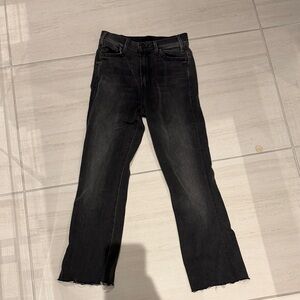 MOTHER the hustler ankle fray. Wash is called "last time" . Black Denim size 25